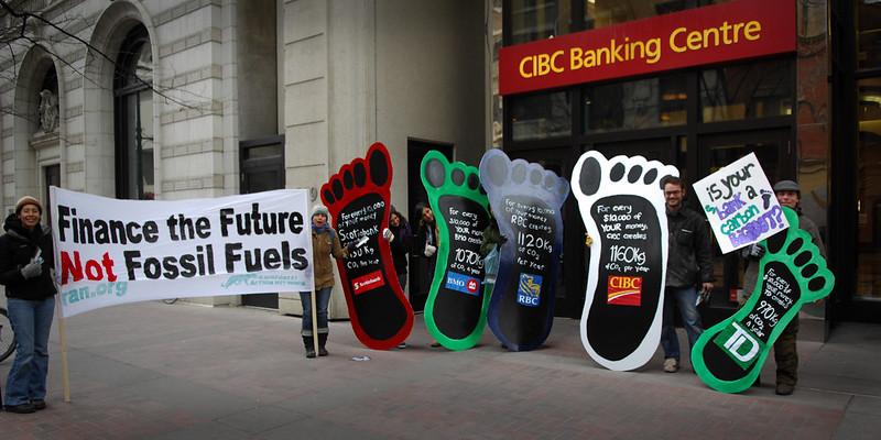 Canadian climate activists at CIBC (Photo: Visible Hand)