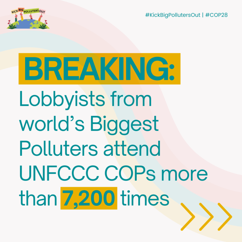 Breaking: Lobbyists from world's biggest polluters attend UNFCCC COPs more than 7,200 times
